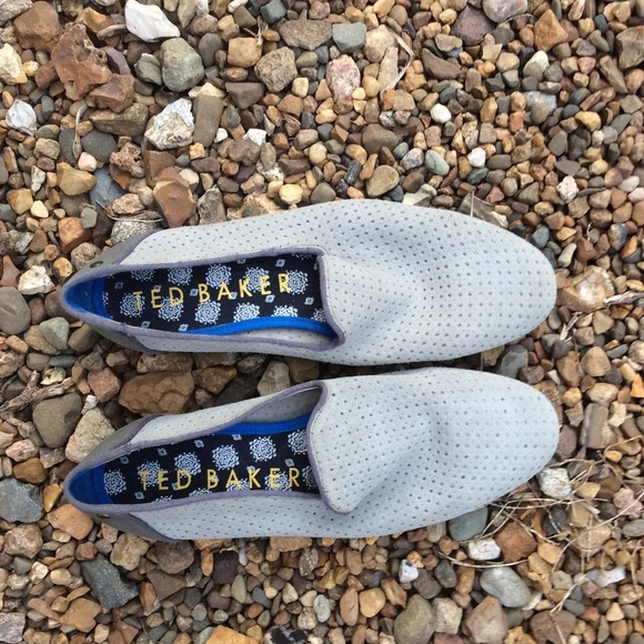 Ted Baker Other - Ted Baker Light Gray Perforated Slip-On Loafers